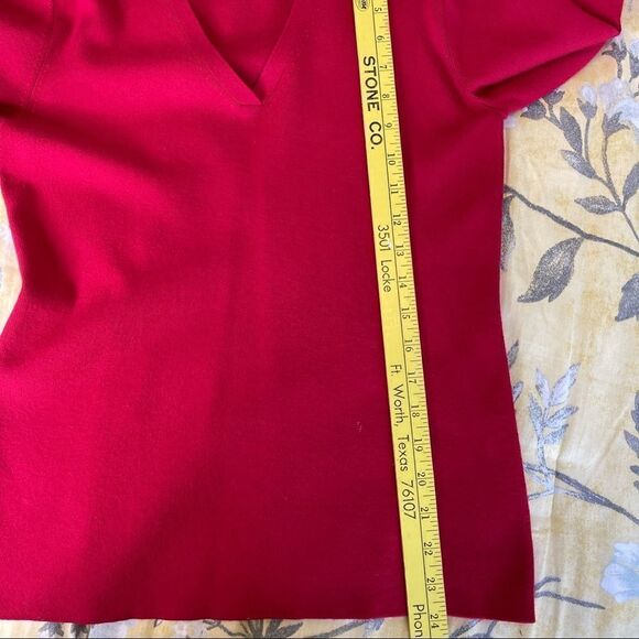 Chico's LIghtweight V-Neck Long Sleeve Sweater Red - Size 8 - Picture 4 of 6